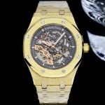 Audemars Piguet Frosted Gold Replica Royal Oak  Limited Skeleton Dial Watch